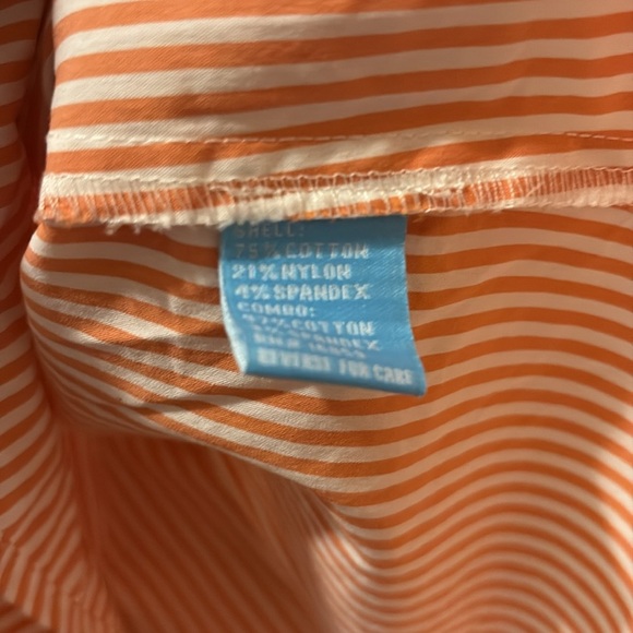 J. McLaughlin Striped Button-Up Shirt with Blue Accents women’s XL- cotton blend - Picture 3 of 7